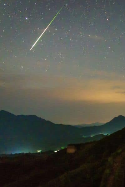 1 night sky with meteor